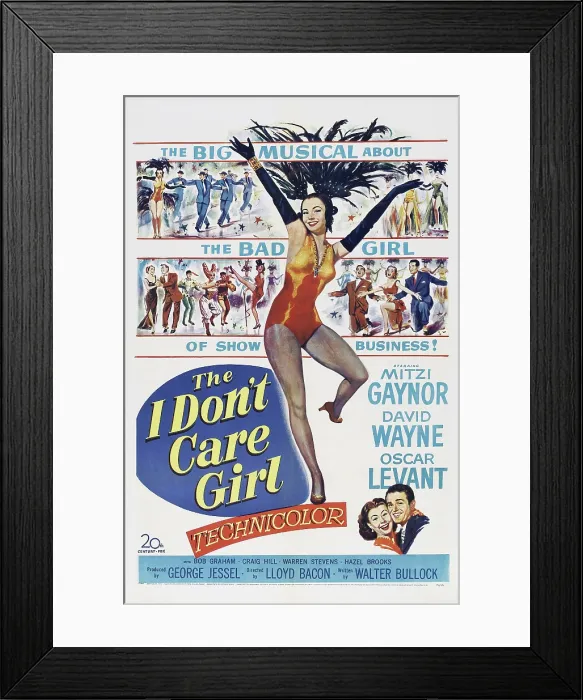 Framed Print : THE I DON'T CARE GIRL, US poster art, Mitzi Gaynor, 1953. TM & Copyright 20th Century Fox Film Corp. All rights reserved / courtesy Everett Collection