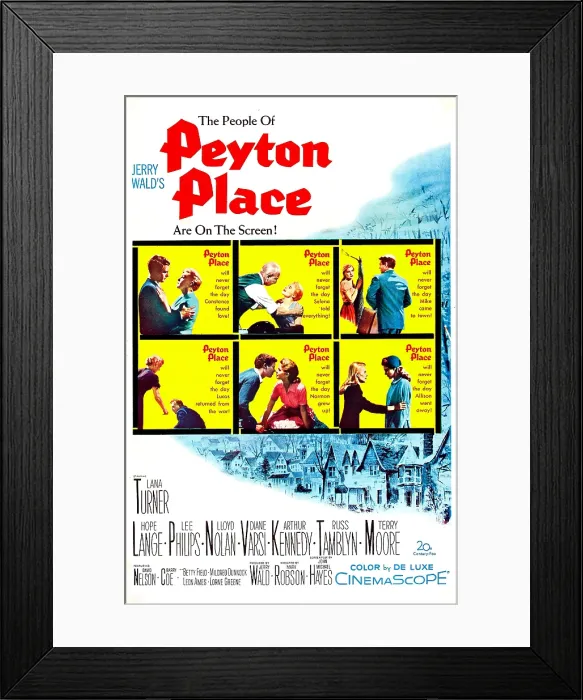 Framed Print : PEYTON PLACE, US poster art, 1957. TM & Copyright 20th Century Fox Film Corp. All rights reserved / courtesy Everett Collection Framed Print : PEYTON PLACE, US poster art, 1957. TM & Copyright 20th Century Fox Film Corp. All rights reserved / courtesy Everett Collection