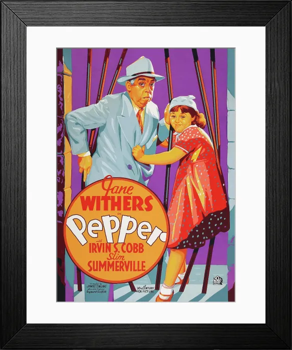 Framed Print : PEPPER, US poster art, from left: Irvin S. Cobb, Jane Withers, 1936. TM & Copyright 20th Century Fox Film Corp. All rights reserved / courtesy Everett Collection Framed Print : PEPPER, US poster art, from left: Irvin S. Cobb, Jane Withers, 1936. TM & Copyright 20th Century Fox Film Corp. All rights reserved / courtesy Everett Collection