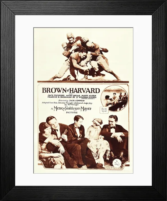Framed Print : BROWN OF HARVARD, bottom l-r: Mary Brian, Francis X. Bushman, Jack Pickford, Mary Alden, William Haines, 1926