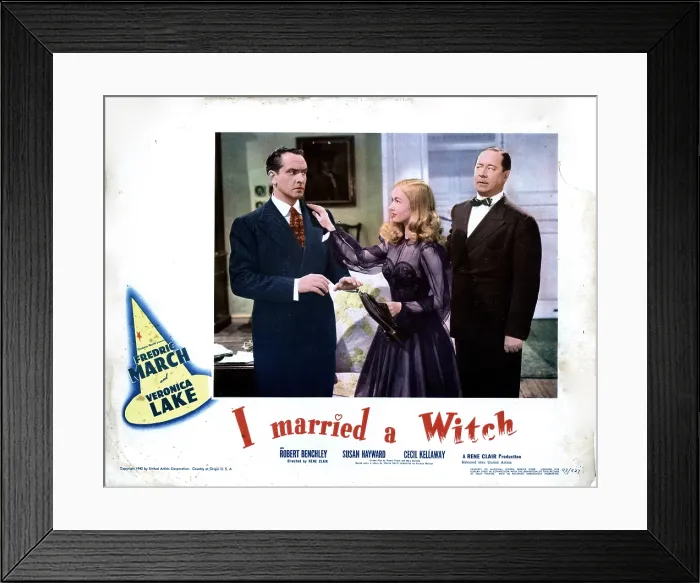 Framed Print : I MARRIED A WITCH, from left, Fredric March, Veronica Lake, Robert Benchley, 1942 Framed Print : I MARRIED A WITCH, from left, Fredric March, Veronica Lake, Robert Benchley, 1942