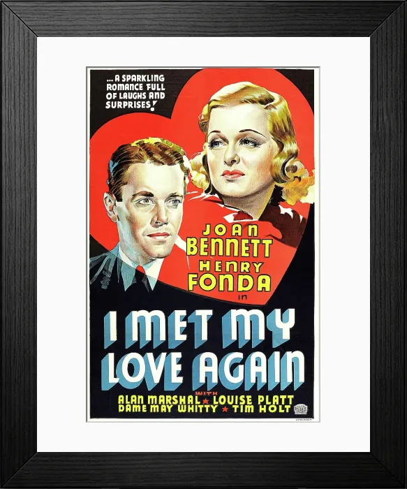 Framed Print : I MET MY LOVE AGAIN, US poster art, from left: Henry Fonda, Joan Bennett, 1938 Framed Print : I MET MY LOVE AGAIN, US poster art, from left: Henry Fonda, Joan Bennett, 1938