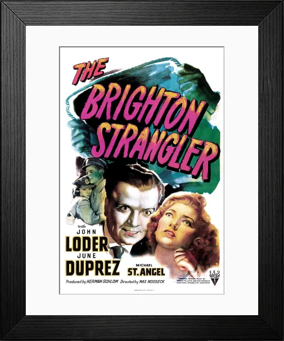 Framed Print : THE BRIGHTON STRANGLER, US poster, from left: John Loder, June Duprez, 1945 Framed Print : THE BRIGHTON STRANGLER, US poster, from left: John Loder, June Duprez, 1945