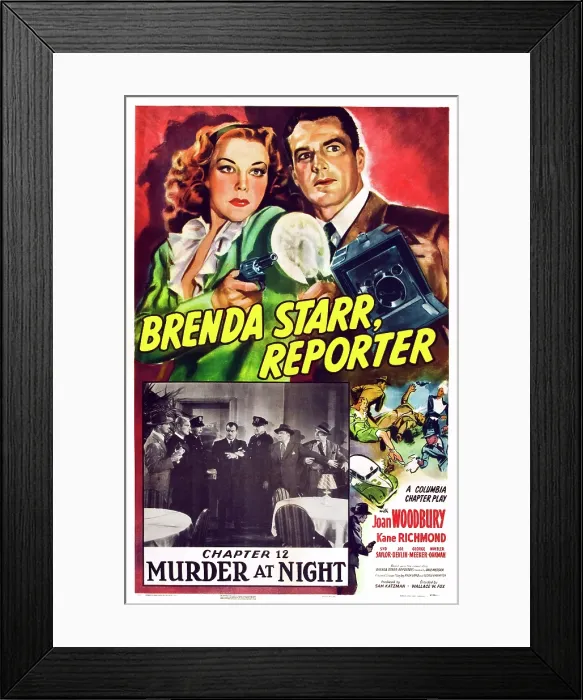 Framed Print : BRENDA STARR, REPORTER, US poster, top from left: Joan Woodbury, Kane Richmond, 1945