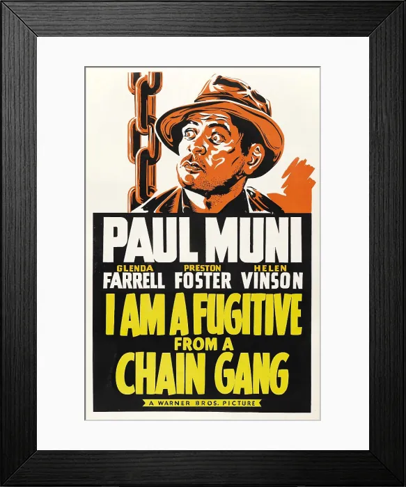 Framed Print : I AM A FUGITIVE FROM A CHAIN GANG, Paul Muni, 1932