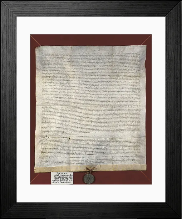 Framed Print : Kingdom of Aragon. Principality of Catalonia (1359). Constitutions of Courts