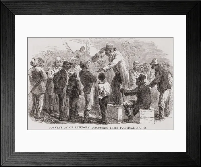 Framed Print : African American men discuss their political rights during the years of Congressional Reconstruction