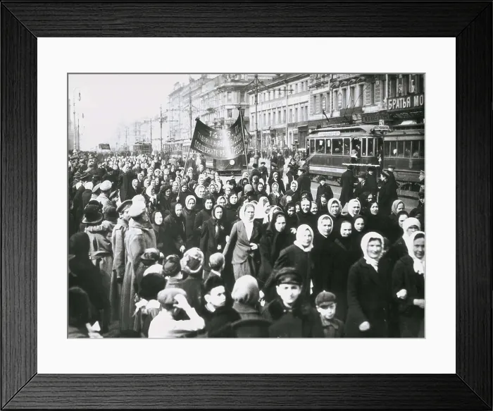 Framed Print : Russian Revolution. Demonstration of women demanding their right to vote, in the Nevsky Avenue in Petrograd (19th March 1917). AISA / Everett Collection**US SALES ONLY** Framed Print : Russian Revolution. Demonstration of women demanding their right to vote, in the Nevsky Avenue in Petrograd (19th March 1917). AISA / Everett Collection**US SALES ONLY**