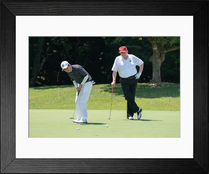 Framed Print : President Trump and Prime Minister Abe Golfing in Japan, May 25, 2019 Framed Print : President Trump and Prime Minister Abe Golfing in Japan, May 25, 2019