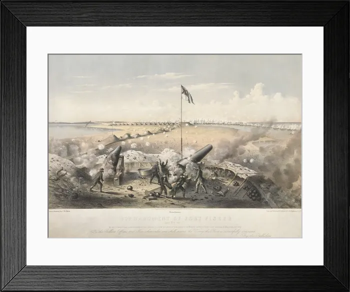 Framed Print : US Civil War, Battle of Fort Fisher. The campaign began on Dec. 8, 1865 to conclude Jan. 15, 1865 with a Confederate surrender Framed Print : US Civil War, Battle of Fort Fisher. The campaign began on Dec. 8, 1865 to conclude Jan. 15, 1865 with a Confederate surrender