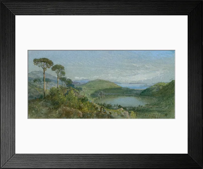 Framed Print : LAGO AVERNUS, by William Trost Richards, 1867-70, American watercolor painting Framed Print : LAGO AVERNUS, by William Trost Richards, 1867-70, American watercolor painting