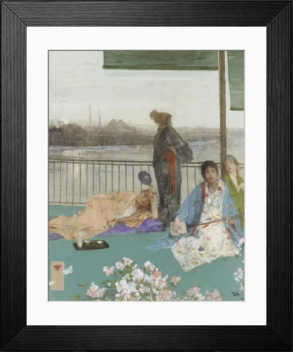Framed Print : Variations in Flesh Color and Green-The Balcony, 1879, by James McNeill Whistler, 1834-1903, American painting, oil on canvas