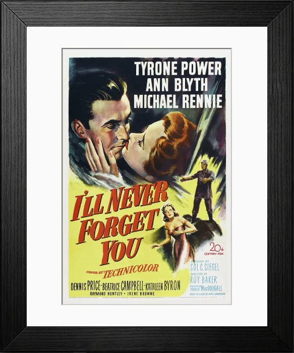Framed Print : I'LL NEVER FORGET YOU, US poster art, top from left: Tyrone Power, Ann Blyth, 1951, TM and copyright 20th Century-Fox Film Corp Framed Print : I'LL NEVER FORGET YOU, US poster art, top from left: Tyrone Power, Ann Blyth, 1951, TM and copyright 20th Century-Fox Film Corp