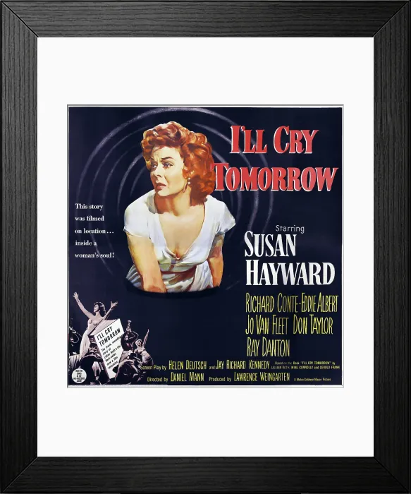 Framed Print : I'LL CRY TOMORROW, US poster art, Susan Hayward, 1955