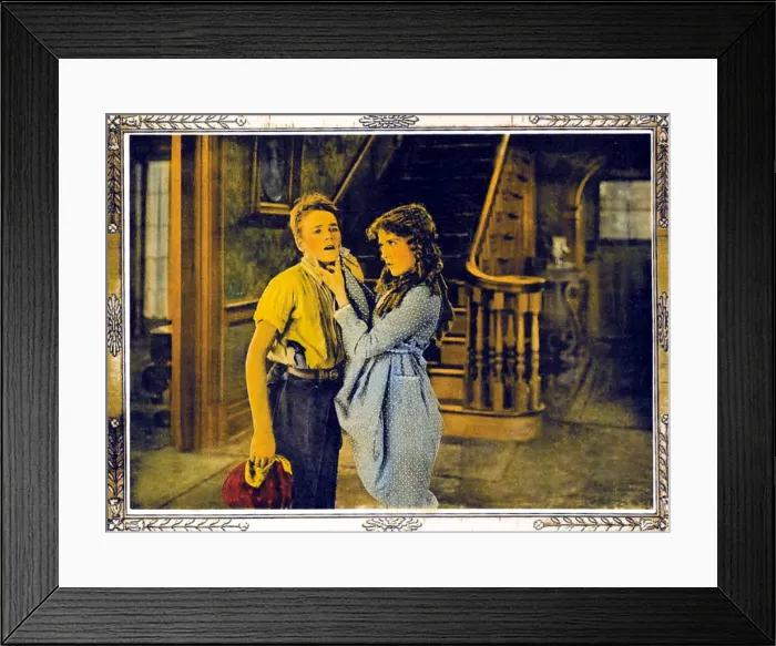 Framed Print : POLLYANNA, l-r: Howard Ralston, Mary Pickford on lobbycard, 1920