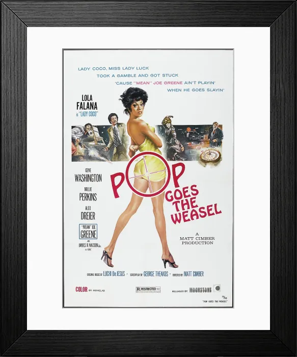 Framed Print : POP GOES THE WEASEL, US poster, Lola Falana, 1975