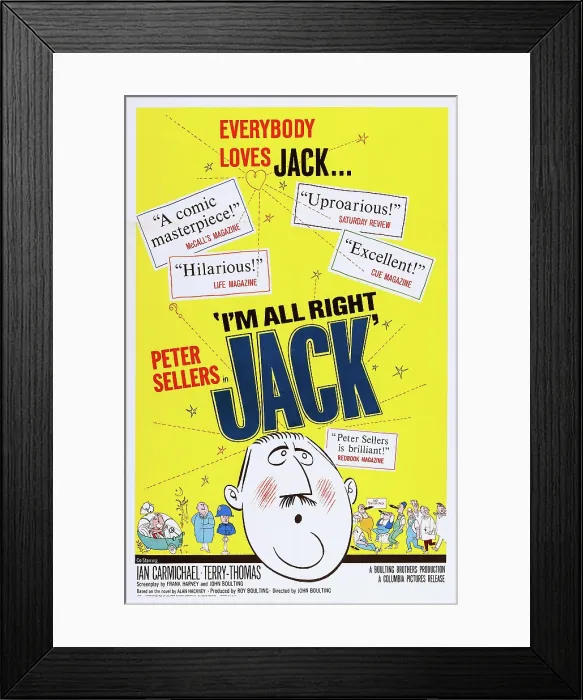 Framed Print : I'M ALL RIGHT, JACK, poster art, 1959 Framed Print : I'M ALL RIGHT, JACK, poster art, 1959