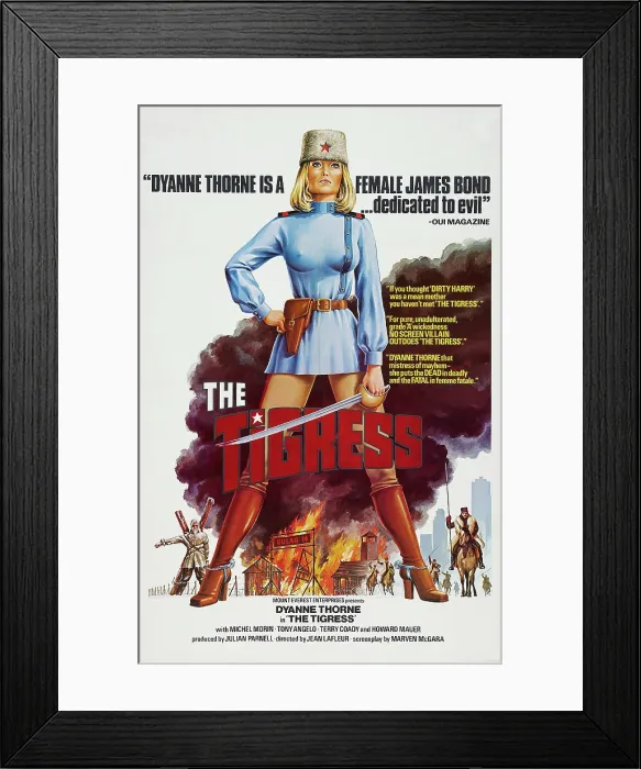 Framed Print : ILSA THE TIGRESS OF SIBERIA, US poster art, Dyanne Thorne, 1977 Framed Print : ILSA THE TIGRESS OF SIBERIA, US poster art, Dyanne Thorne, 1977