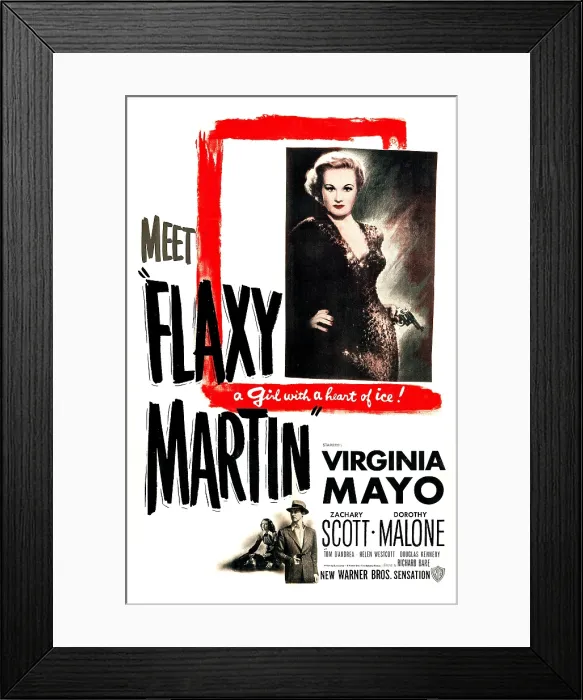 Framed Print : FLAXY MARTIN, US poster, Virginia Mayo (top), bottom from left: Dorothy Malone, Zachary Scott, 1949