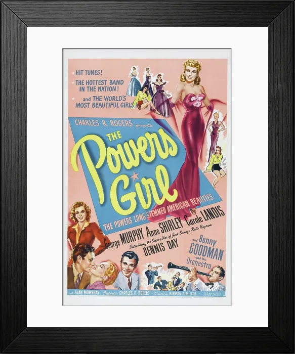 Framed Print : THE POWERS GIRL, US poster art, Benny Goodman, (bottom right), 1943 Framed Print : THE POWERS GIRL, US poster art, Benny Goodman, (bottom right), 1943