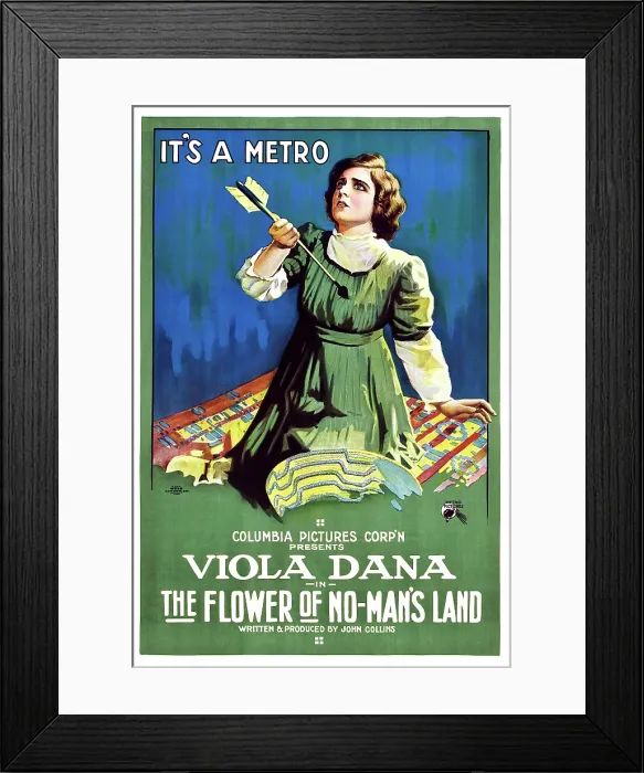 Framed Print : THE FLOWER OF NO MAN'S LAND, Viola Dana, 1916