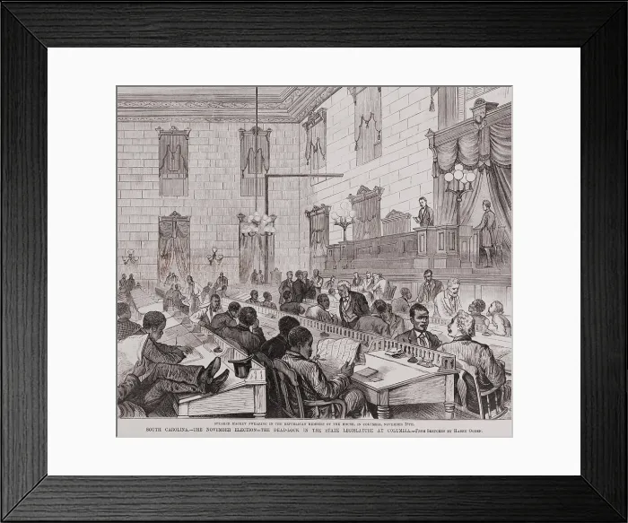 Framed Print : The 1876 Presidential election. The dead-locked South Carolina state legislature in Columbia