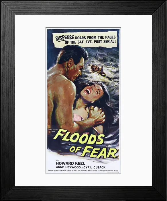 Framed Print : FLOODS OF FEAR, US poster, from left: Howard Keel, Anne Heywood, 1958 Framed Print : FLOODS OF FEAR, US poster, from left: Howard Keel, Anne Heywood, 1958