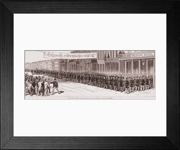 Framed Print : The withdrawal of the federal troops from the State House in New Orleans, on April 24, 1877 Framed Print : The withdrawal of the federal troops from the State House in New Orleans, on April 24, 1877