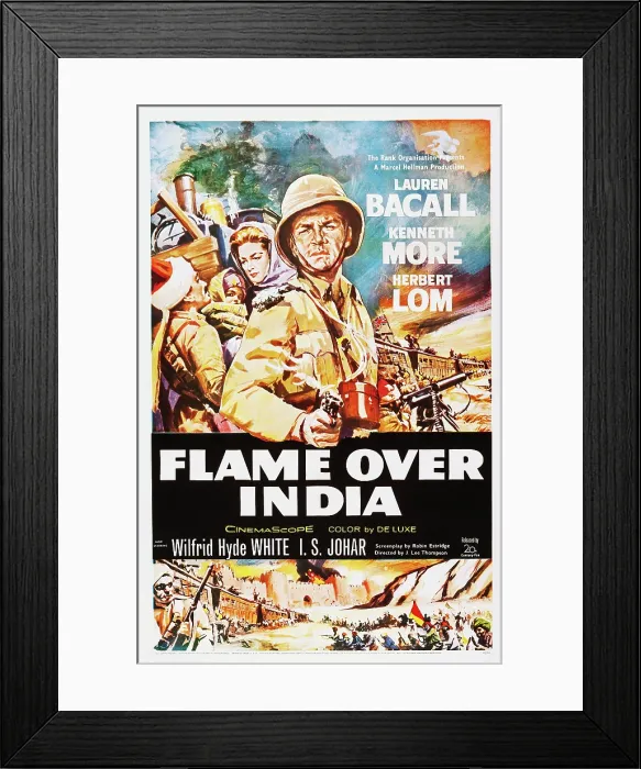 Framed Print : FLAME OVER INDIA, (aka NORTHWEST FRONTIER), second, third and fourth from from left: Govind Raja Ross, Lauren Bacall, Kenneth More, 1959 Framed Print : FLAME OVER INDIA, (aka NORTHWEST FRONTIER), second, third and fourth from from left: Govind Raja Ross, Lauren Bacall, Kenneth More, 1959