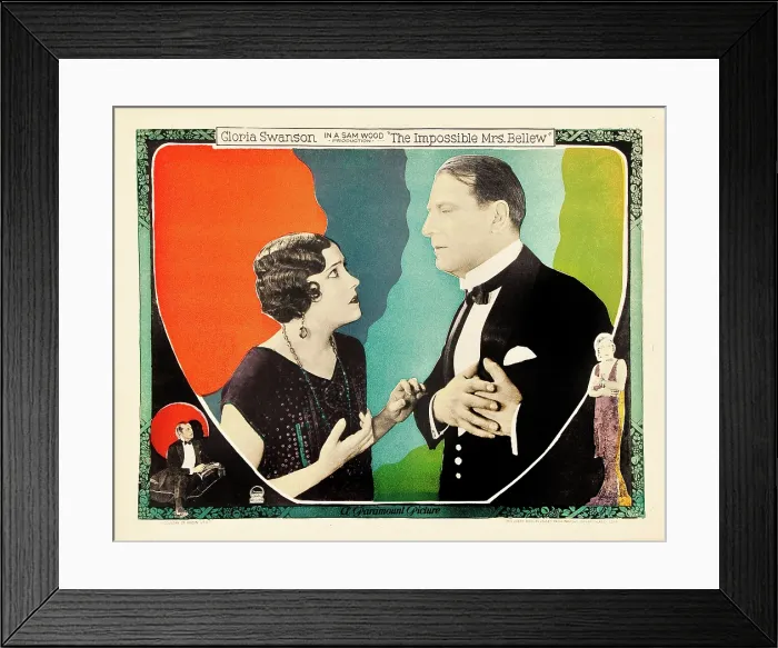 Framed Print : THE IMPOSSIBLE MRS. BELLEW, l-r: Gloria Swanson, Richard Wayne, lower left: Conrad Nagel on lobbycard, 1922 Framed Print : THE IMPOSSIBLE MRS. BELLEW, l-r: Gloria Swanson, Richard Wayne, lower left: Conrad Nagel on lobbycard, 1922