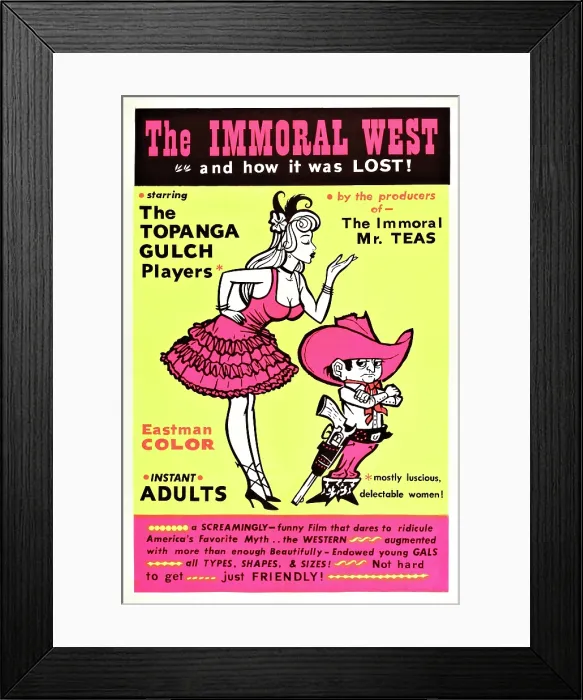 Framed Print : THE IMMORAL WEST, (aka WILD GALS OF THE NAKED WEST), US poster, 1962