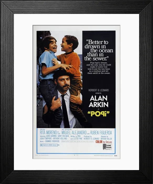 Framed Print : POPI, US poster, from left: Reuben Figueroa, Alan Arkin, Miguel Alejandro, 1969 Framed Print : POPI, US poster, from left: Reuben Figueroa, Alan Arkin, Miguel Alejandro, 1969