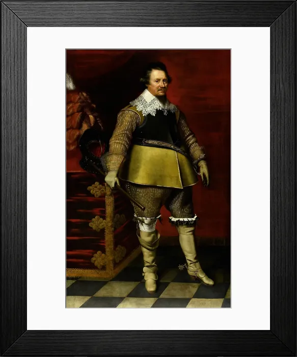 Framed Print : Ernst Casimir I, Count of Nassau-Dietz, by Wybrand de Geest (I), 1630-35, Dutch oil painting. Ernst Casimir military leader during the Eighty Years War