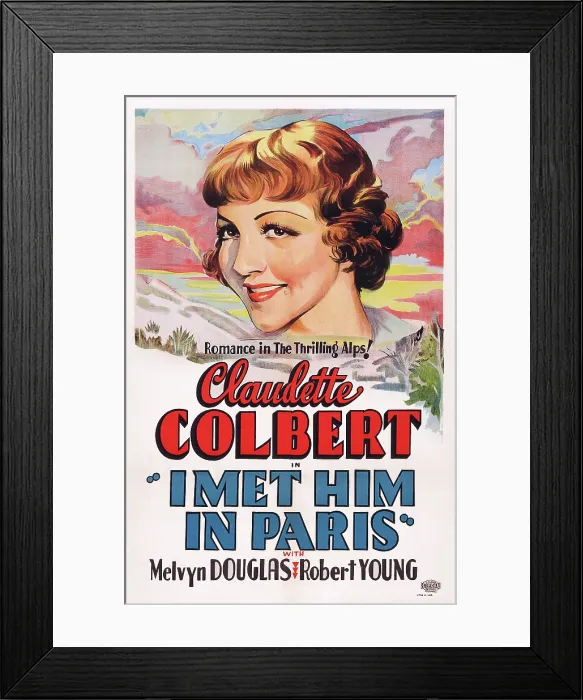 Framed Print : I MET HIM IN PARIS, US poster, Claudette Colbert, 1937