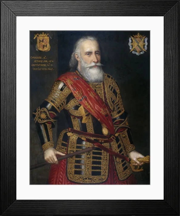 Framed Print : Francisco Hurtado de Mendoza, Admiral of Aragon, by Anonymous artist, 1601, Netherlandish painting, oil on canvas (BSLOC_2016_3_129)