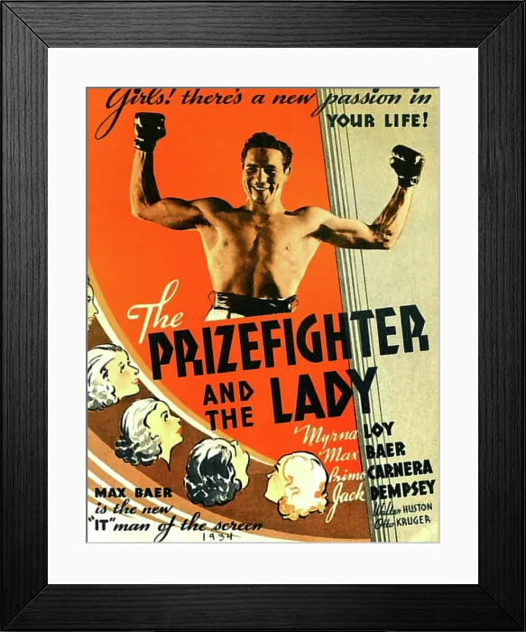 Framed Print : THE PRIZEFIGHTER AND THE LADY, US poster, Max Baer, 1933 Framed Print : THE PRIZEFIGHTER AND THE LADY, US poster, Max Baer, 1933