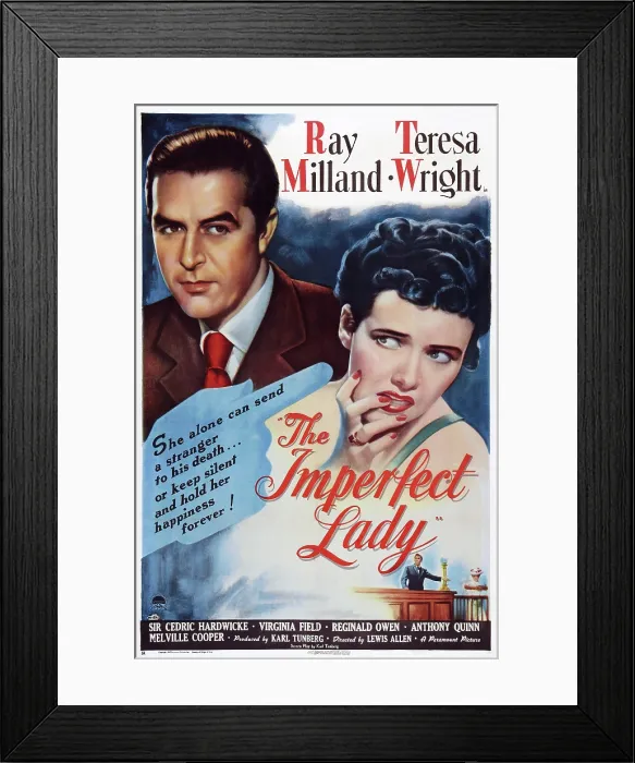 Framed Print : THE IMPERFECT LADY, US poster art, from left: Ray Milland, Teresa Wright, 1947