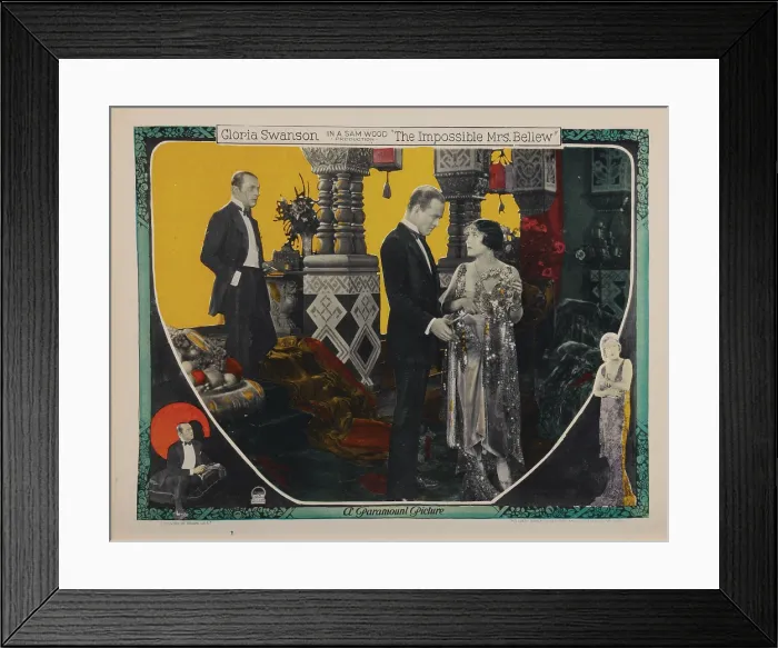 Framed Print : THE IMPOSSIBLE MRS. BELLEW, from left, Robert Cain, Conrad Nagel, Gloria Swanson, 1922
