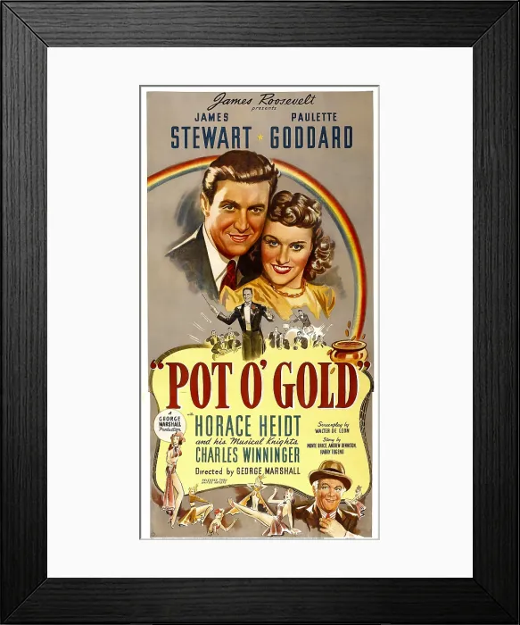 Framed Print : POT O'GOLD, top from left: James Stewart, Paulette Goddard, bottom right: Charles Winninger, 1941