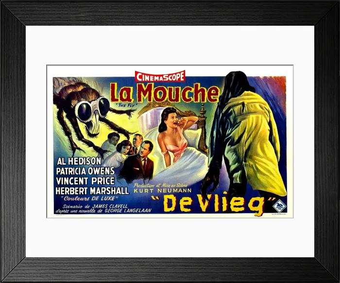 Framed Print : THE FLY, center quartet, from left: David Hedison (aka Al Hedison'), Patricia Owens, Herbert Marshall