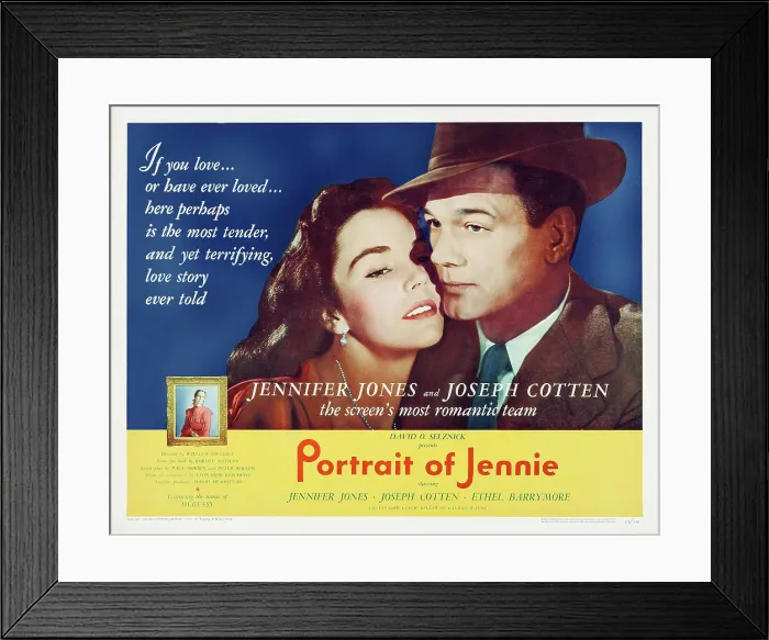 Framed Print : PORTRAIT OF JENNIE, US poster art, from left: Jennifer Jones, Joseph Cotten, 1948