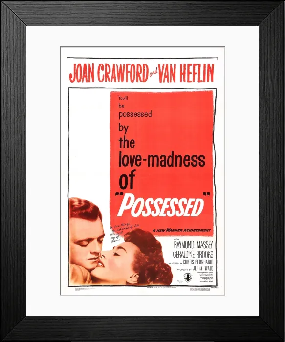 Framed Print : POSSESSED, US poster, Van Heflin, Joan Crawford, 1947 Framed Print : POSSESSED, US poster, Van Heflin, Joan Crawford, 1947