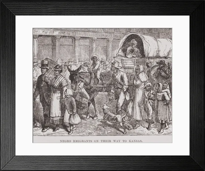 Framed Print : African Americans traveling from North Carolina to Kansas