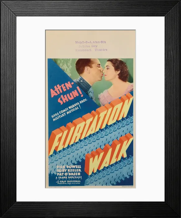 Framed Print : FLIRTATION WALK, Dick Powell, Ruby Keeler on midget window card, 1934