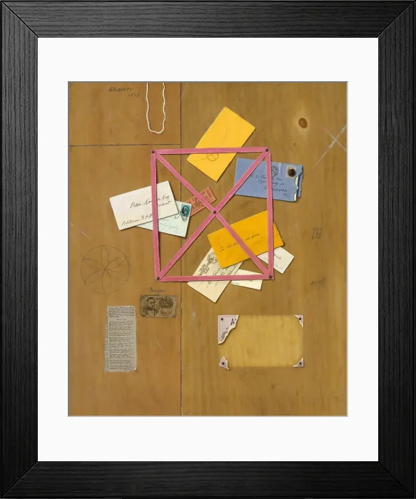Framed Print : THE ARTIST'S LETTER RACK, by William Michael Harnett, 1879, American painting, oil on canvas