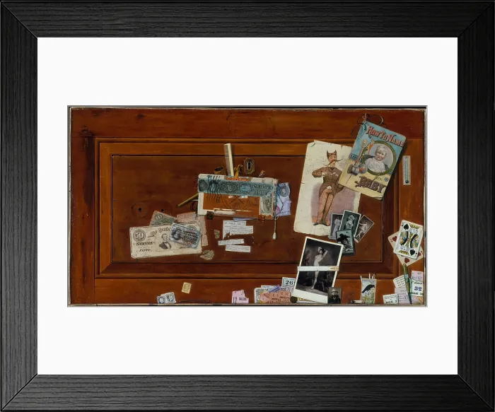 Framed Print : A BACHELOR'S DRAWER, by John Haberle, 1890-94, American painting, oil on canvas Framed Print : A BACHELOR'S DRAWER, by John Haberle, 1890-94, American painting, oil on canvas