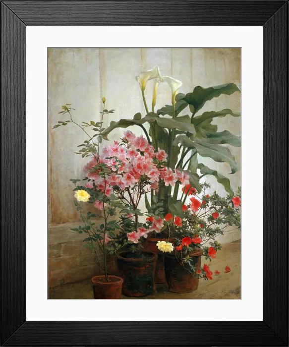 Framed Print : SIDE OF A GREENHOUSE, by George Cochran Lambdin, 1870-80, American painting, oil on canvas Framed Print : SIDE OF A GREENHOUSE, by George Cochran Lambdin, 1870-80, American painting, oil on canvas