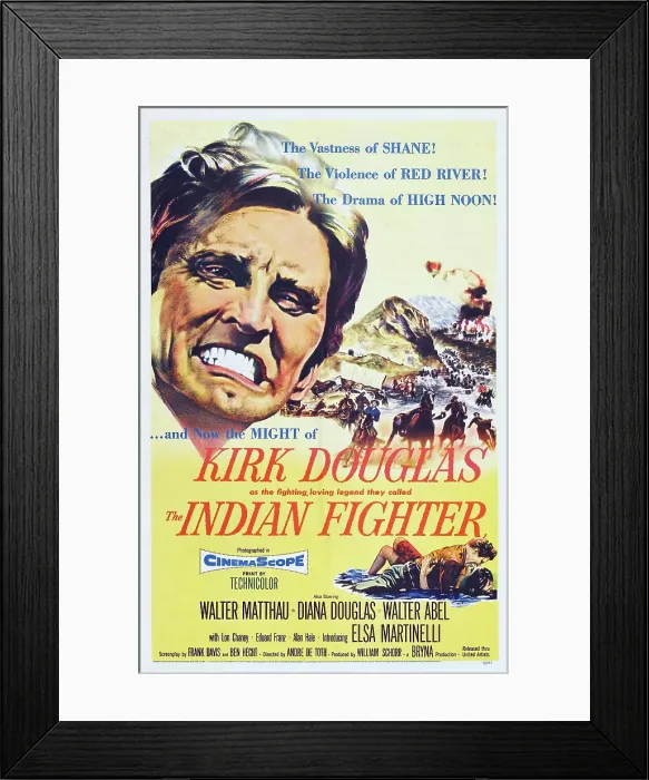 Framed Print : THE INDIAN FIGHTER, US poster art, Kirk Douglas, 1955