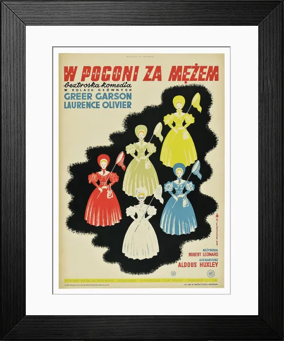 Framed Print : PRIDE AND PREJUDICE, (aka W POGONI ZA MEZEM), Polish poster art, 1940