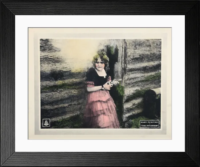 Framed Print : THE INFORMER, Mary Pickford on lobbycard, 1912 Framed Print : THE INFORMER, Mary Pickford on lobbycard, 1912
